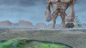 Moving Across the Ground! The Giant Statue Pica's Surprise Maneuver!