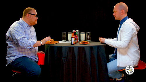 Hot Ones - S3E23: Superfan Brett Baker Grills Sean Evans Over Spicy Wings